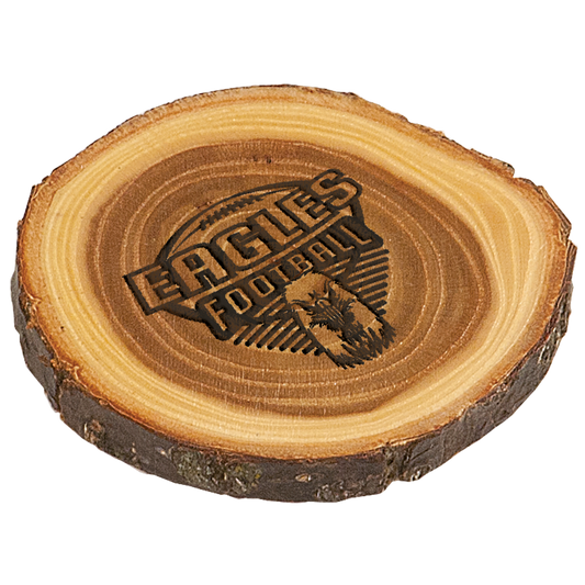 4" Old West Log Elmwood Coaster